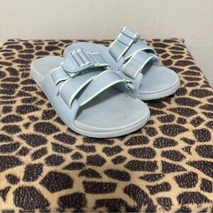 Chaco Chillos Cross Strap Outdoor Casual Sandals Slides Blue Rubber Womens 6